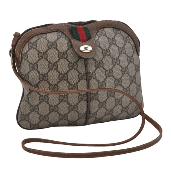 Authentic Vintage GUCCI GG Web Sherry Shoulder Crossbody Bag - Picture 3 of 13